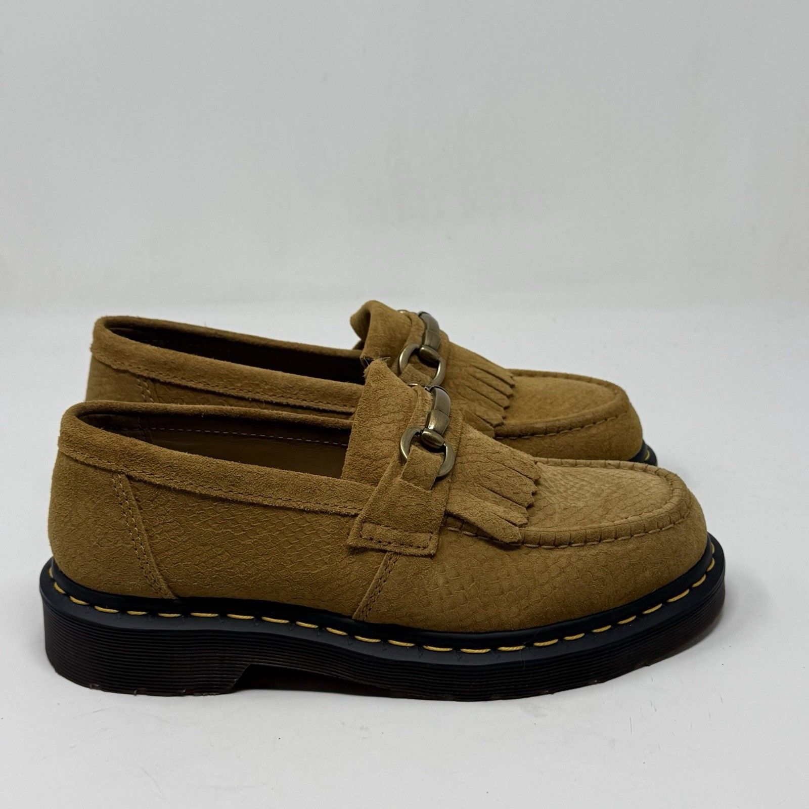 Dr. Martens Adrian Snaffle Loafers Womens 8 Mustard Gold Kiltie Horsebit Shoes